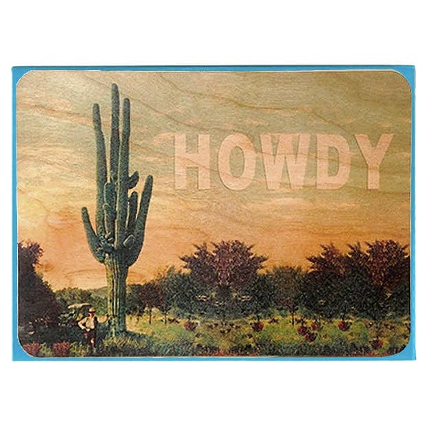 Howdy from the Heart – Flat Wood Greeting Card