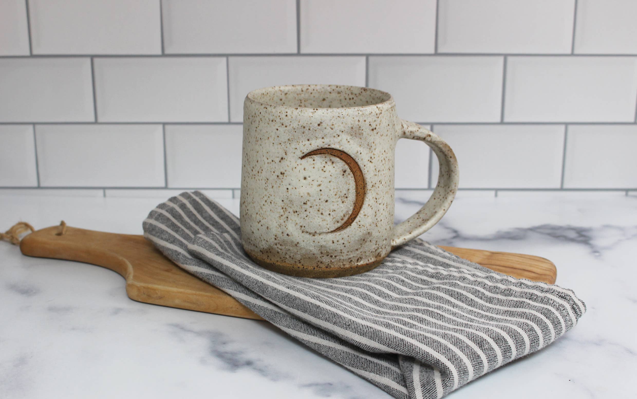 Fly Me To The Moon Speckled Ceramic Mug
