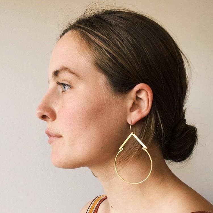 Edge Work Brass Hoops