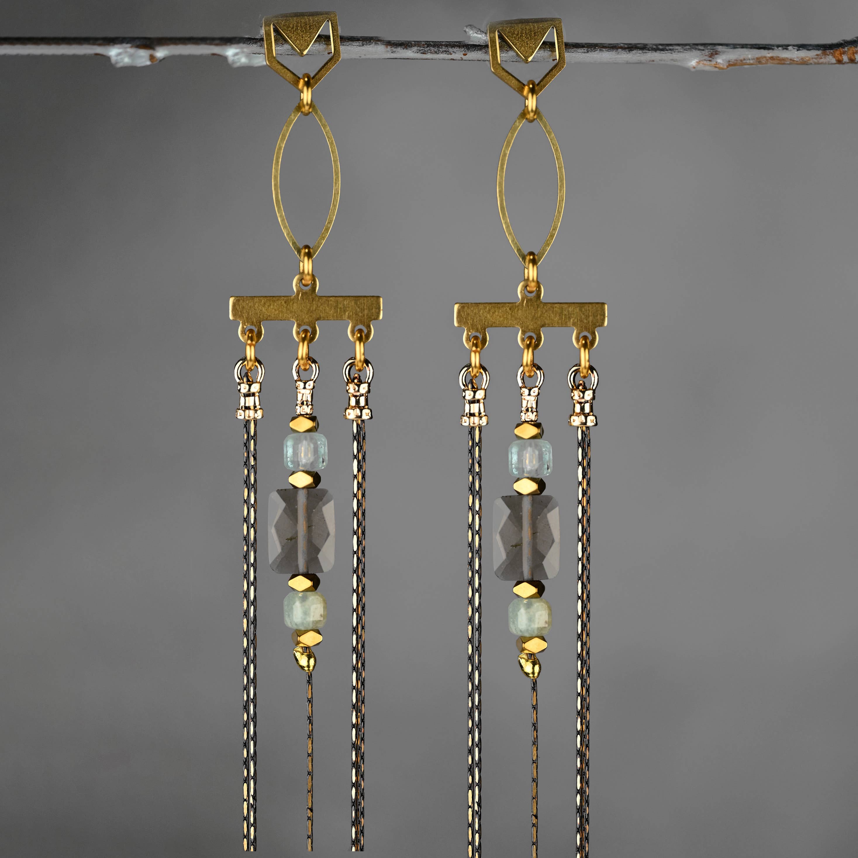 Dramatic Deluxe Chevron Semi Precious Chandelier