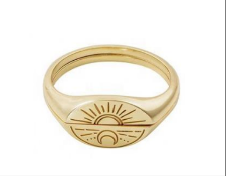 Sunset Sunrise 2 Piece Stacking Gold Ring