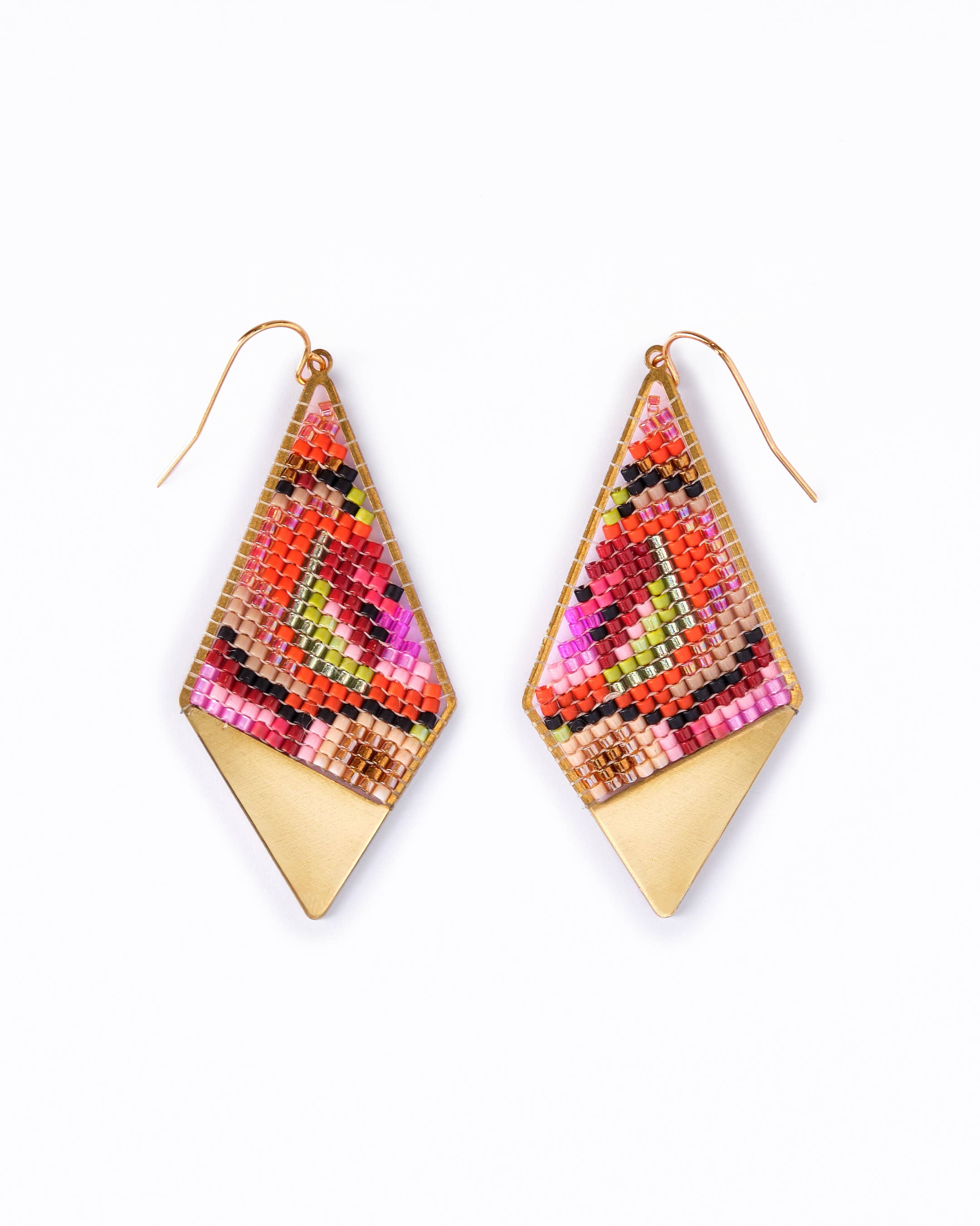 Kaleidoscope Kite Earrings (Pink/Orange)