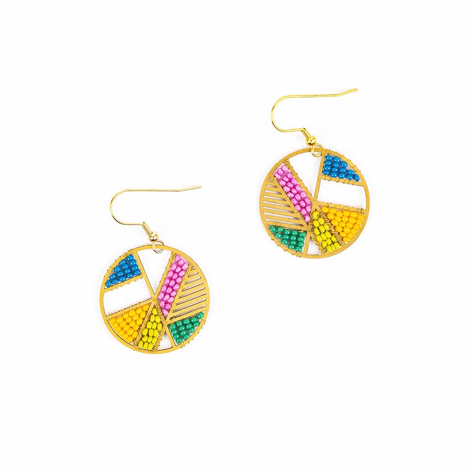 Patchwork Disc Earrings