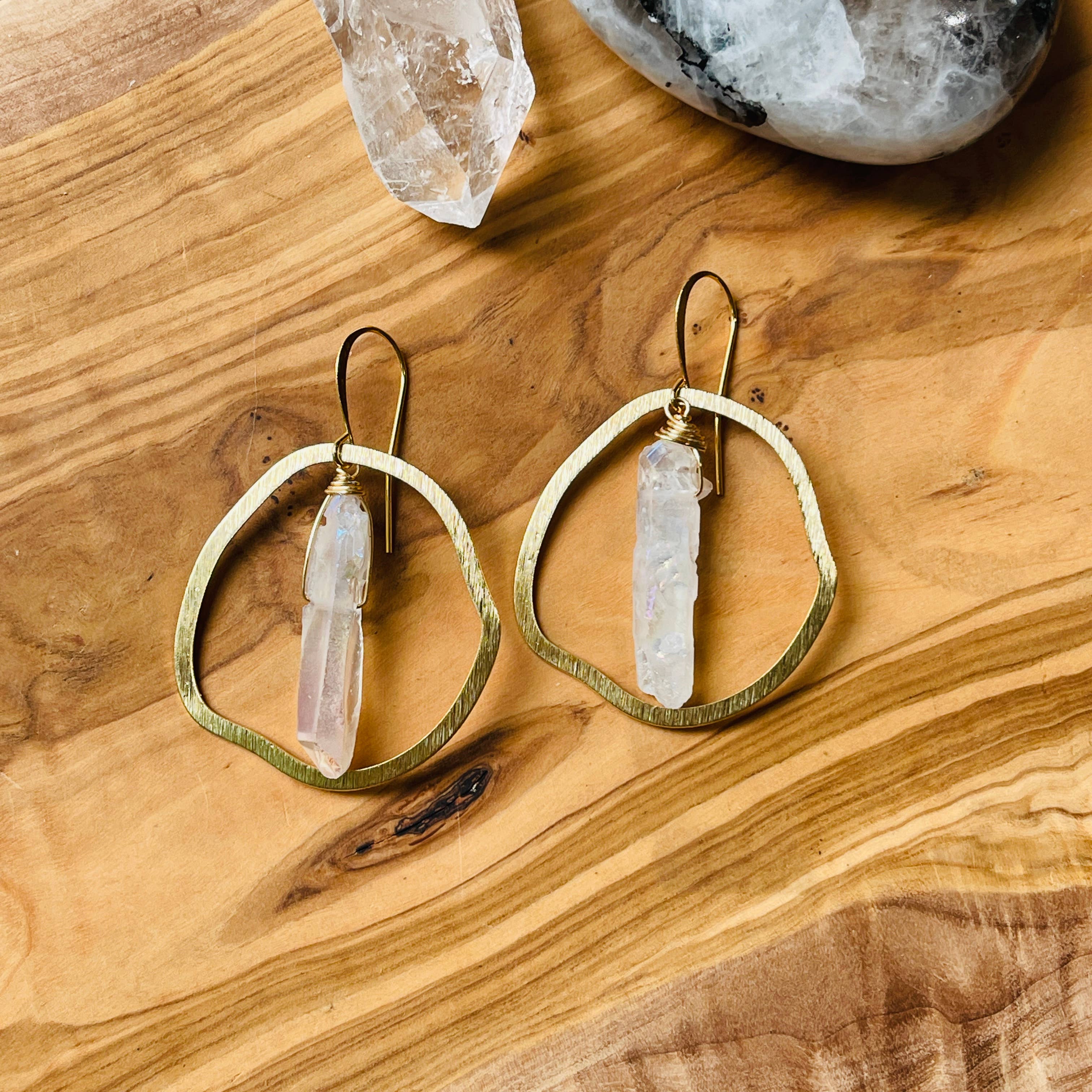 Amira Raw Quartz Earrings