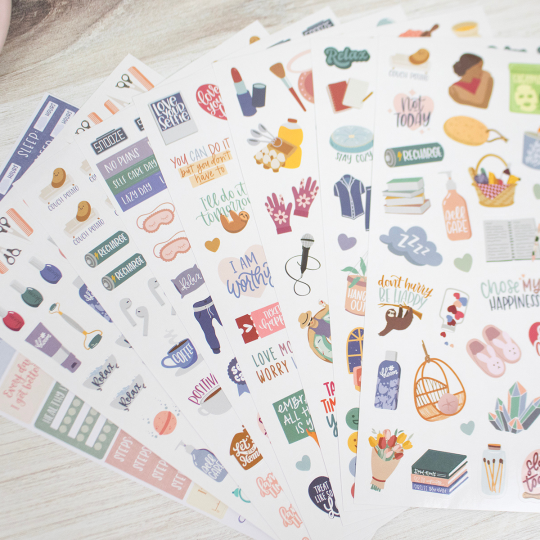 Planner Stickers, Rest Is Self Care Pack