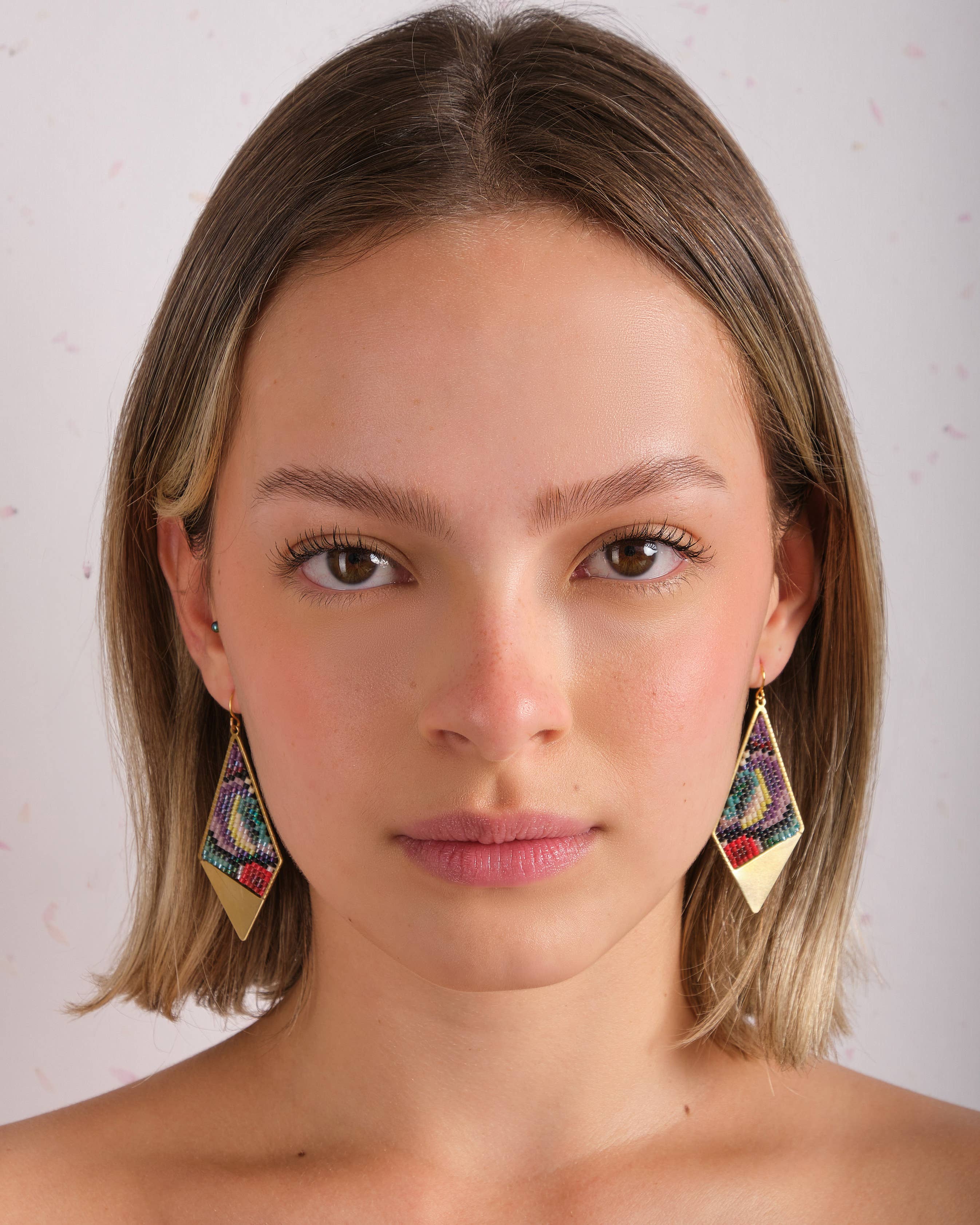 Kaleidoscope Kite Earrings (Pink/Orange)