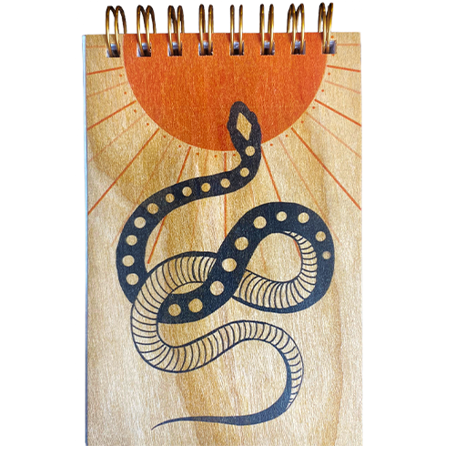 Serpent Del Sol Wood Notepad