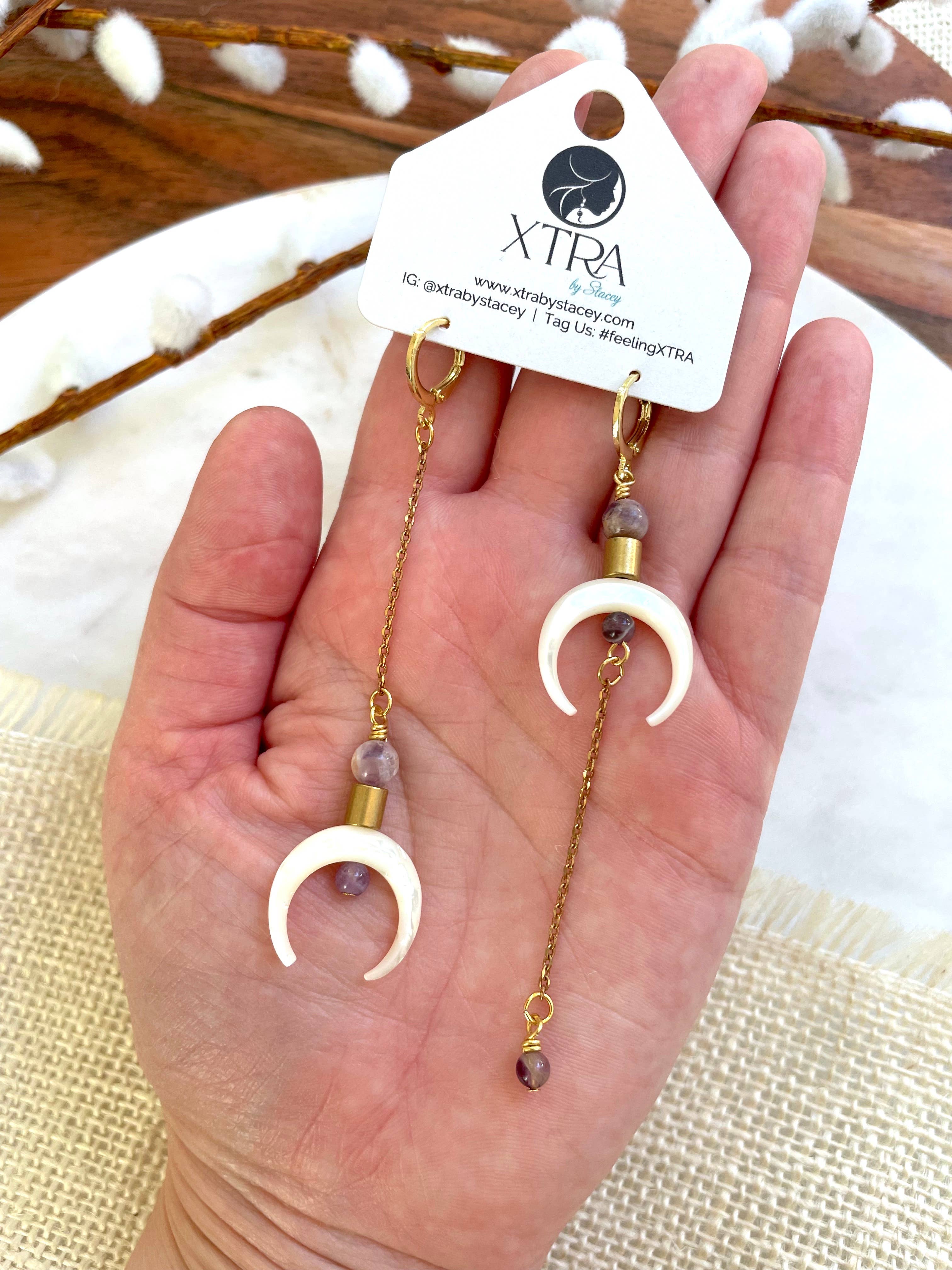 The Melisandra Earring - Long Mismatched Double Horn Earring