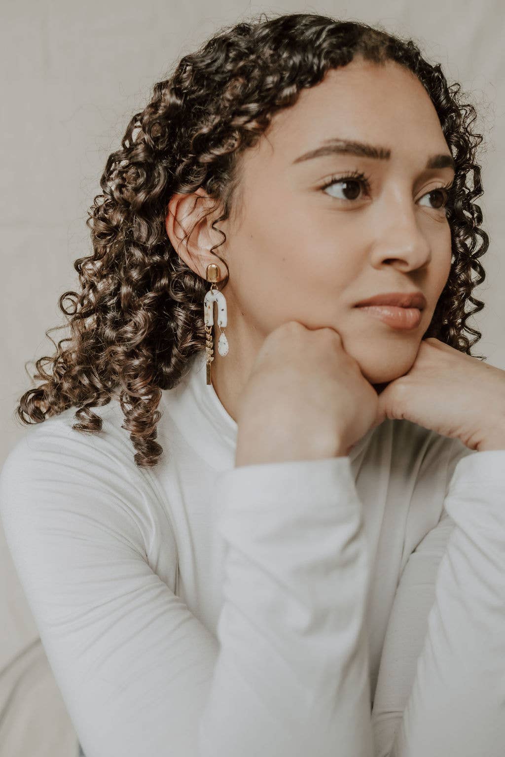 Gold Cheetah & Leaf Chain Earrings