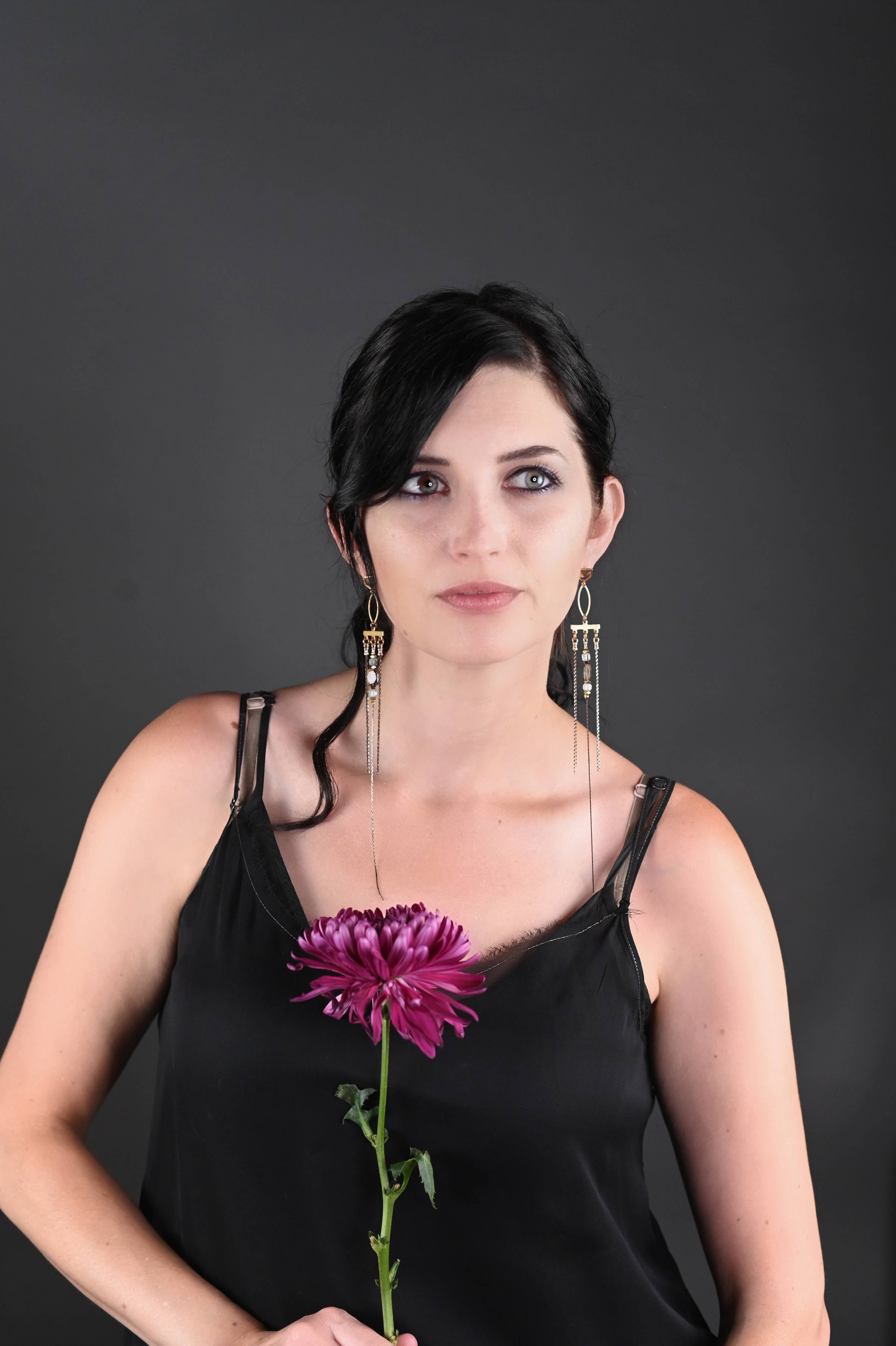 Dramatic Deluxe Chevron Semi Precious Chandelier