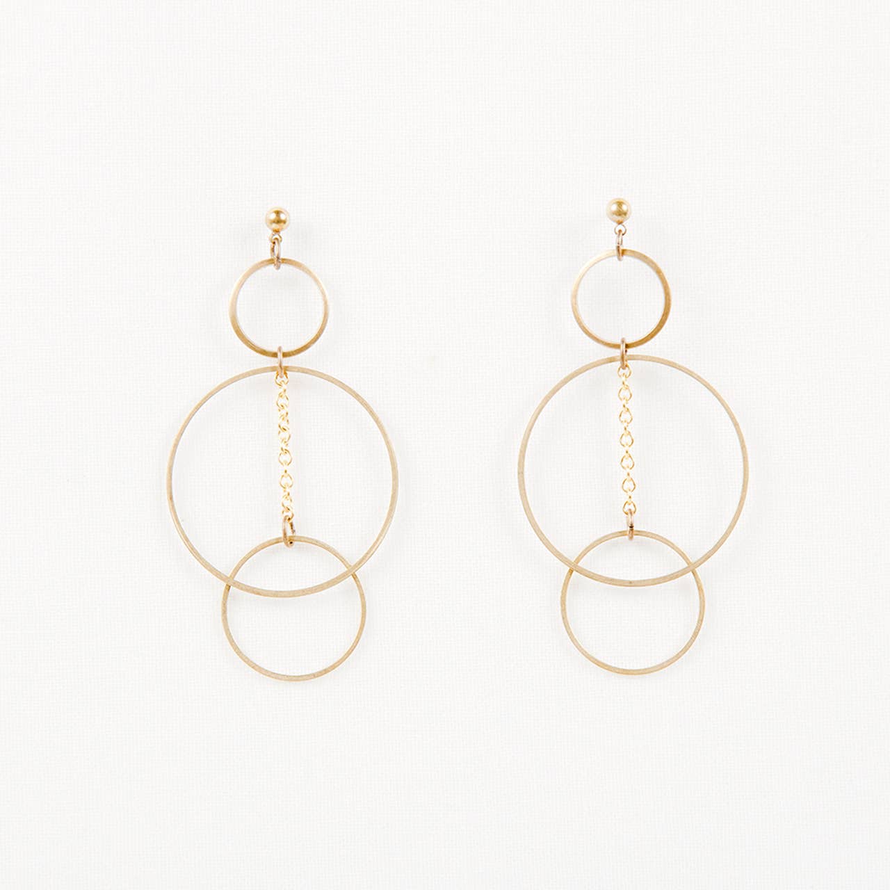 Triple Hoop Post Earrings