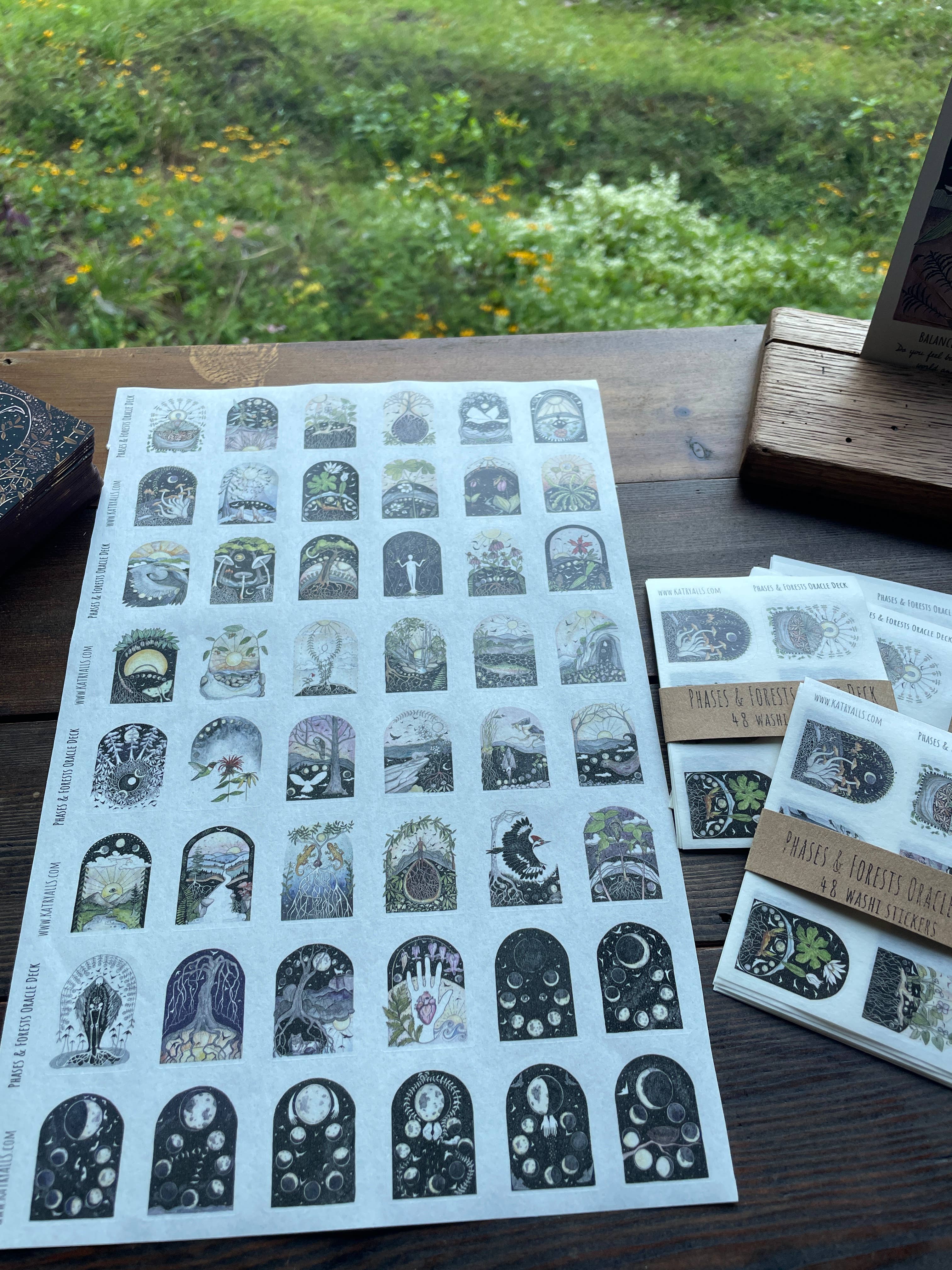 Washi Stickers of 48 Phases and Forests Oracles