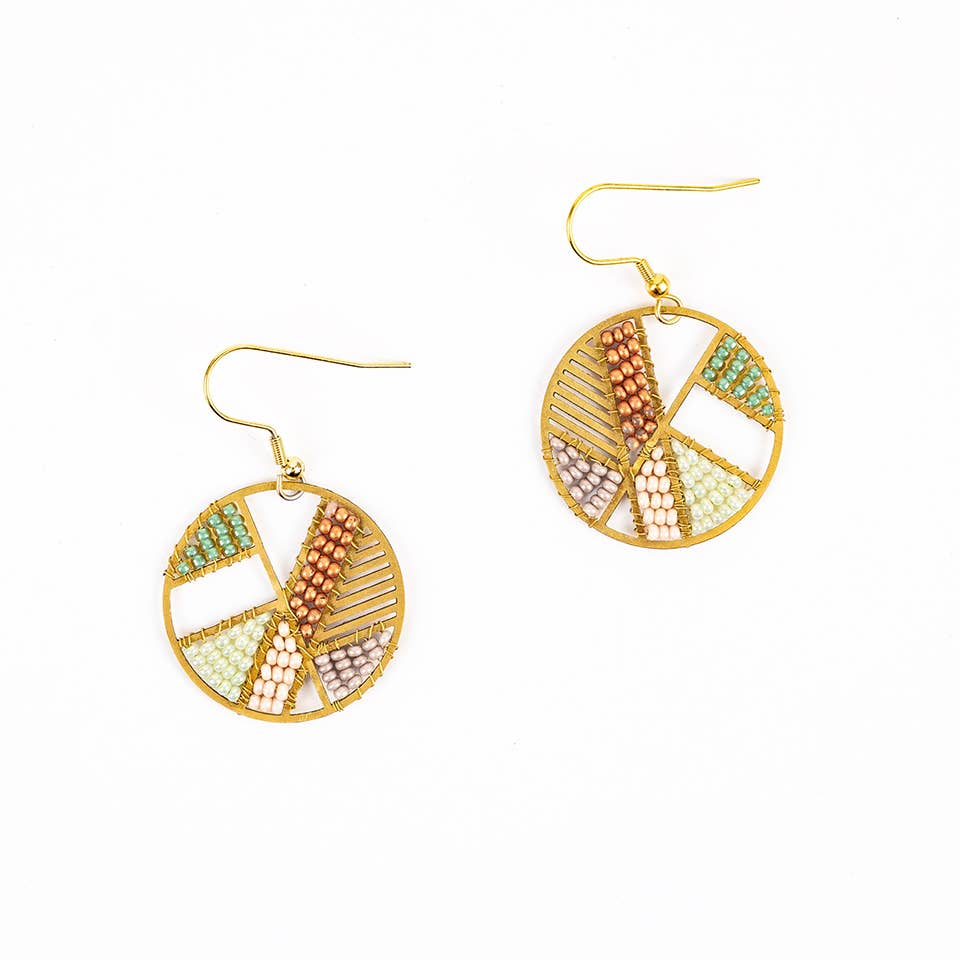 Patchwork Disc Earrings