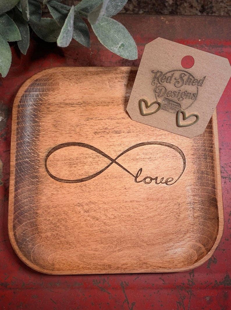 Open Heart Brass Stud Earrings