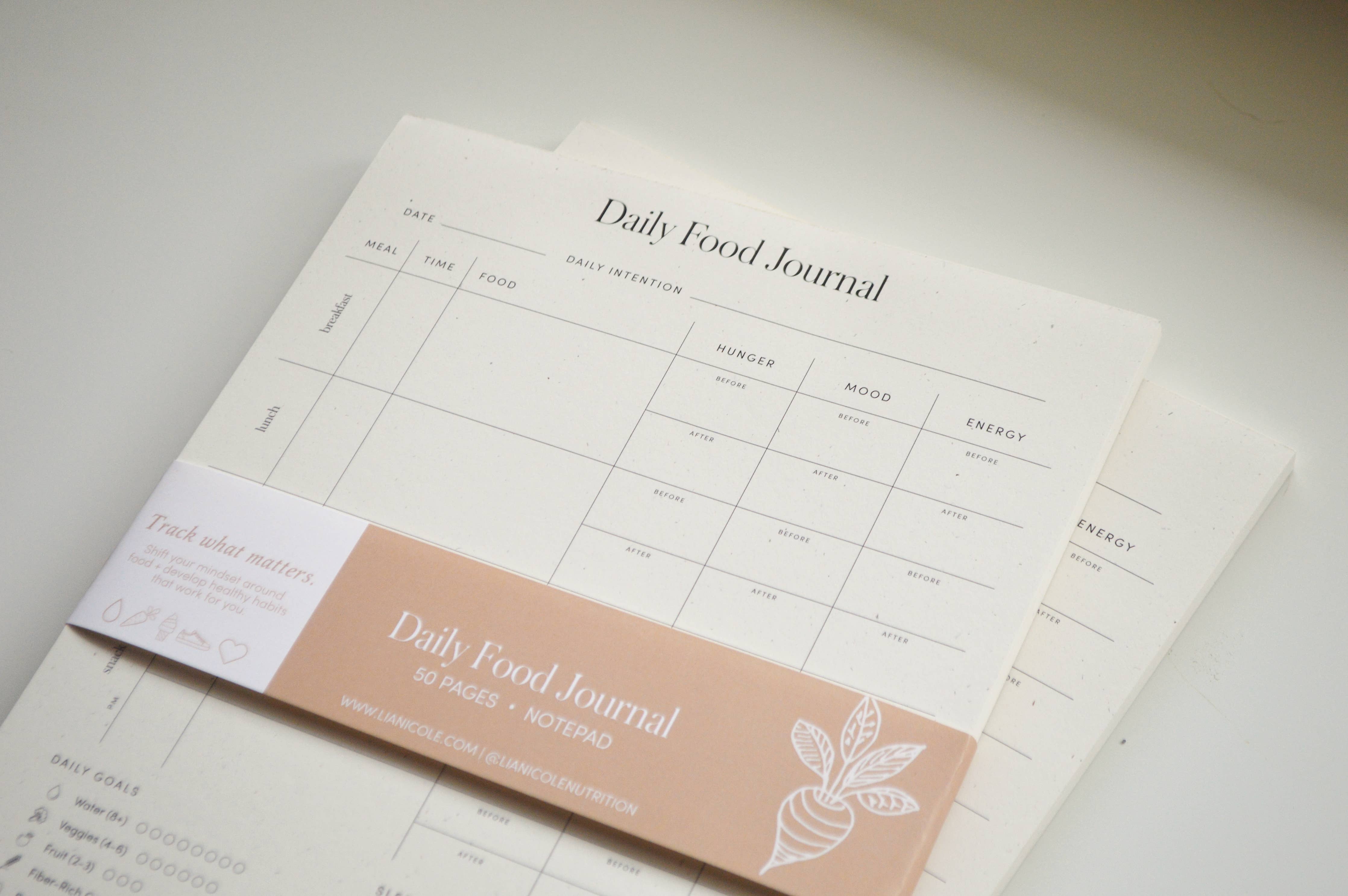 Daily Food Journal Notepad | Holistic Health Tracker