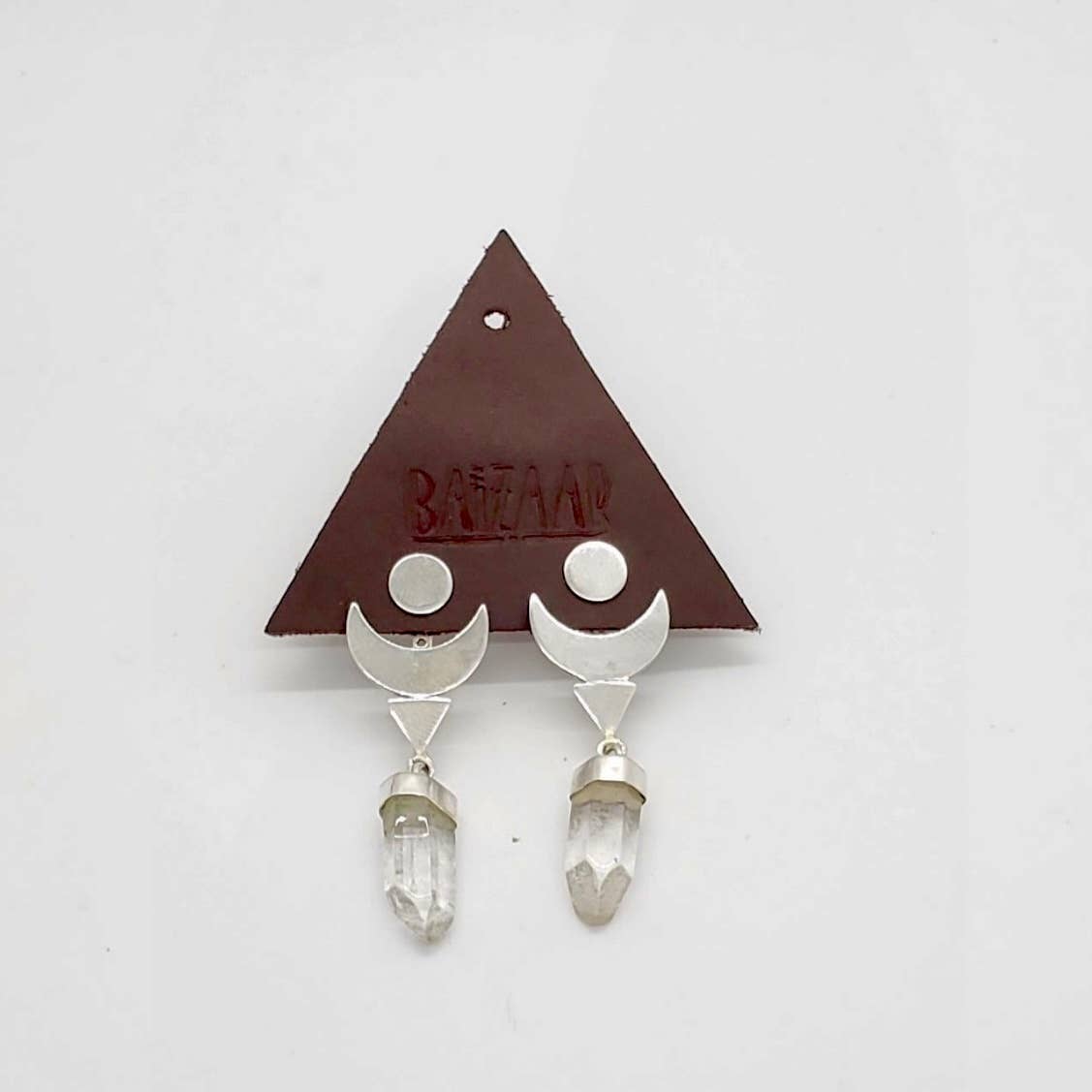 Quartz Crescent Earjacket Earrings