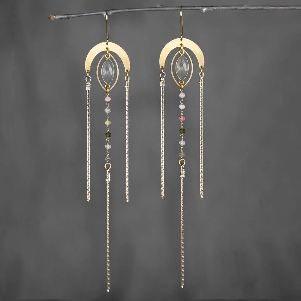 Supercharged Goddess Energy Tourmaline Arch Earrings