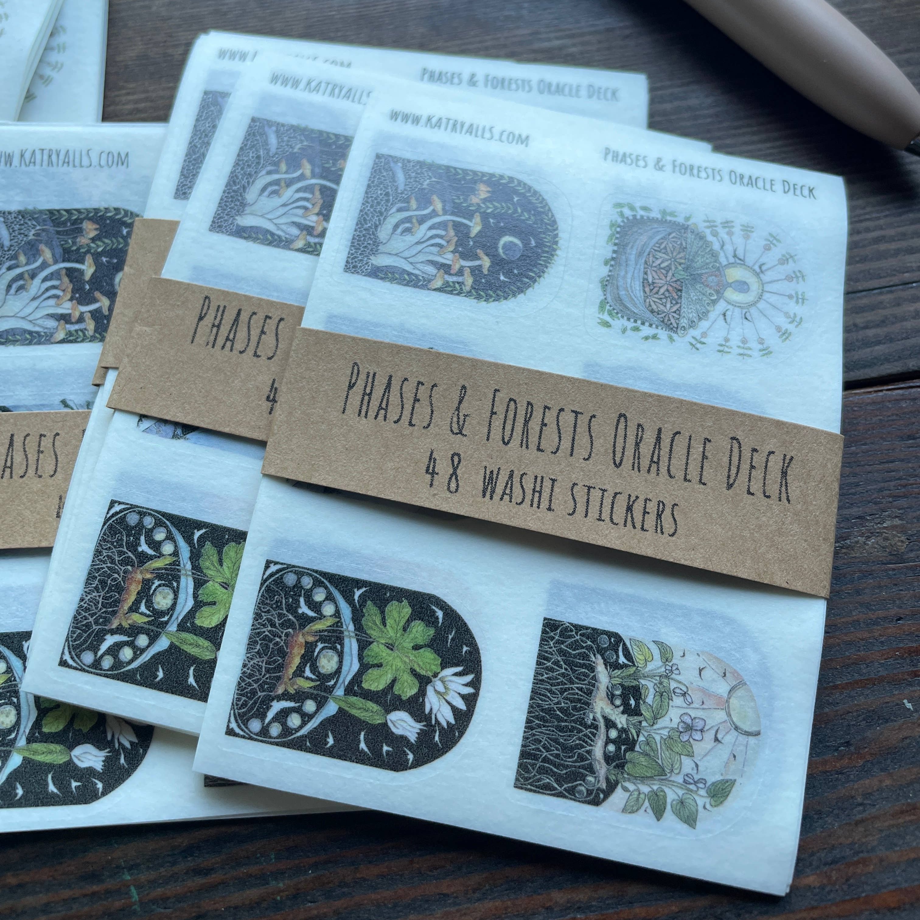Washi Stickers of 48 Phases and Forests Oracles