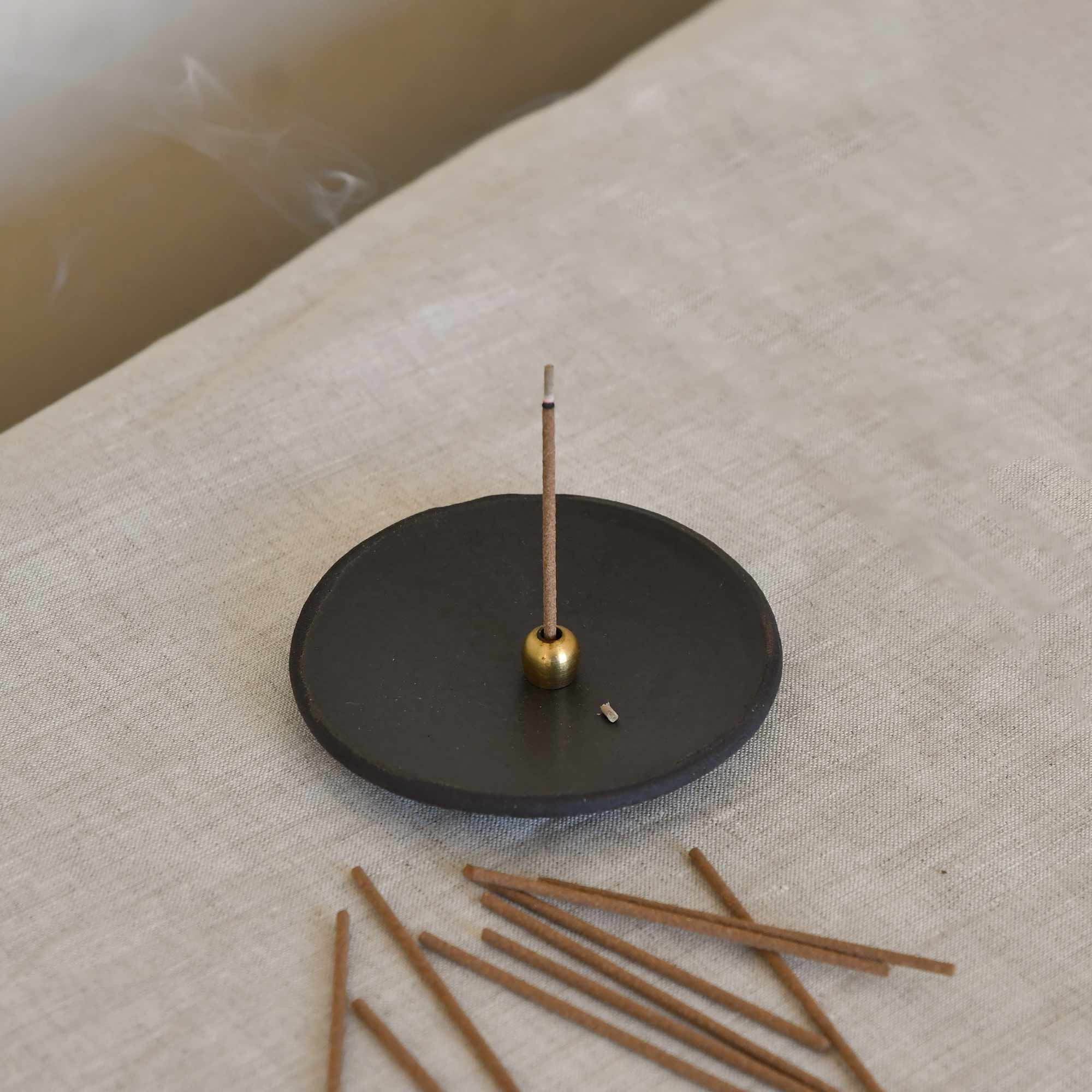 Ellipse Brass Incense Holder