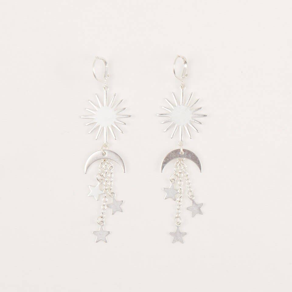Sun and Moon Dangle Earring
