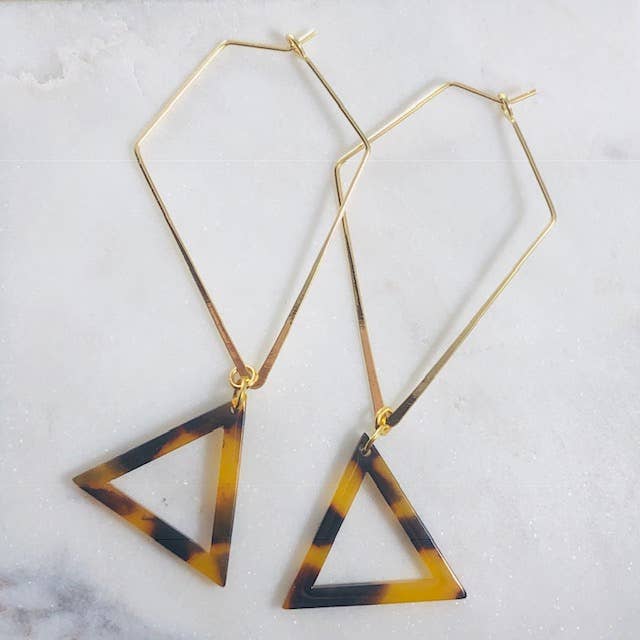 Tori Tortoise Triangle Earrings