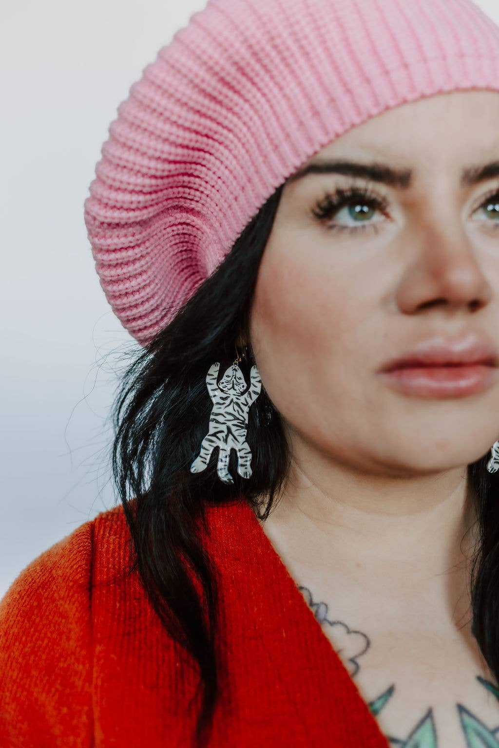 Tiger rug statement earrings