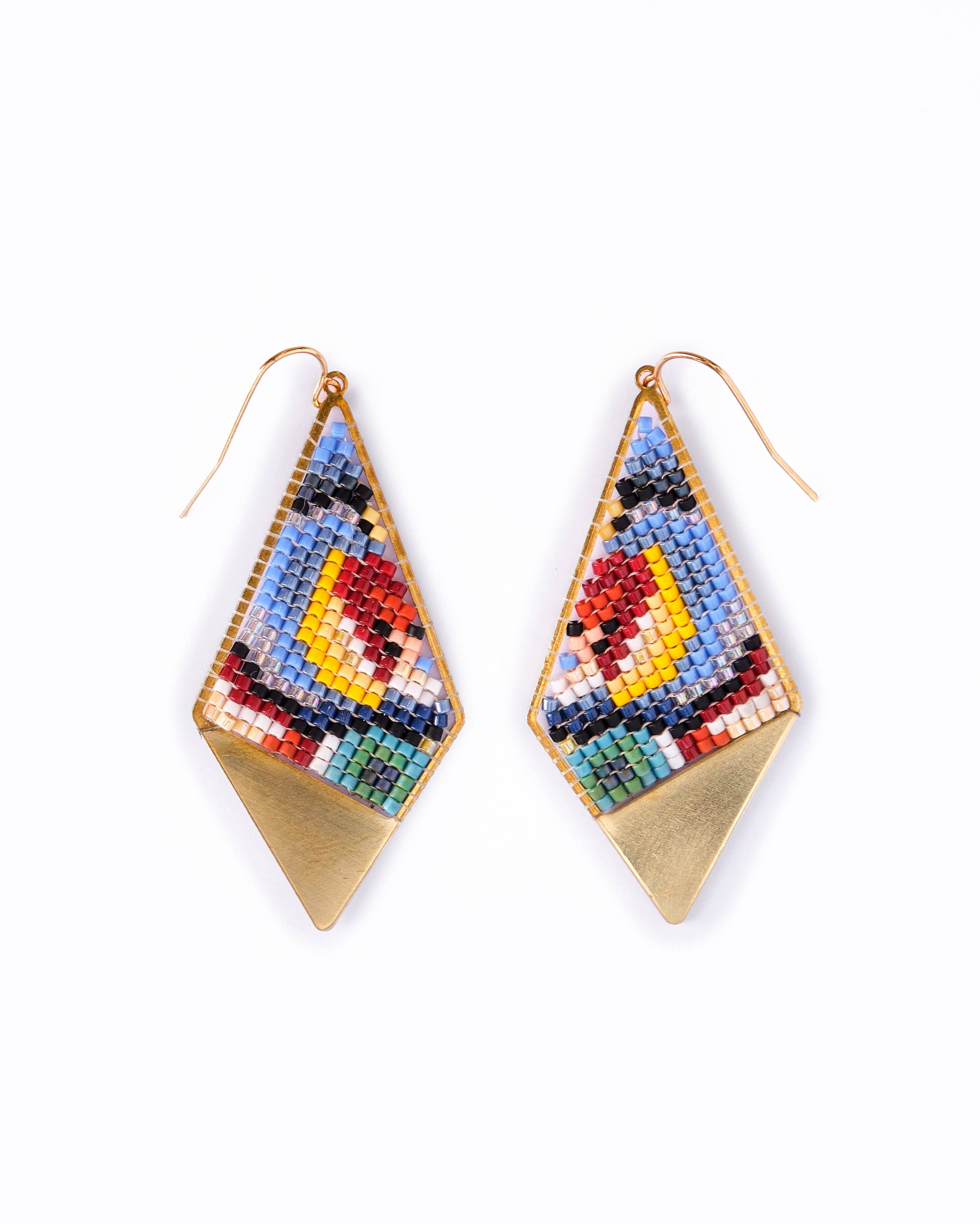 Kaleidoscope Kite Earrings (Blue/Green)