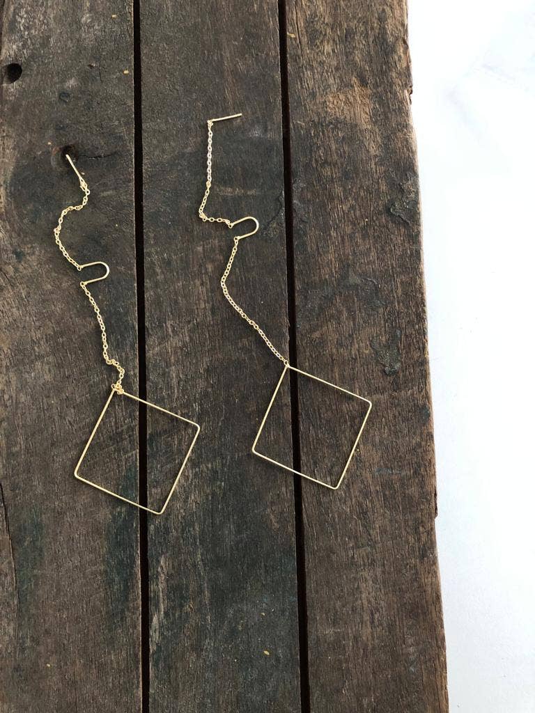 Geometric Threader Earrings