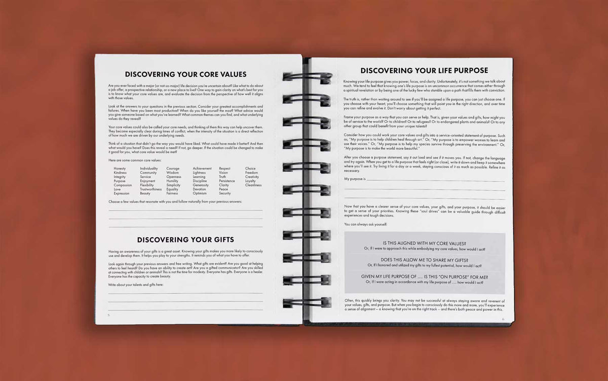 The core values, gifts and purpose pages