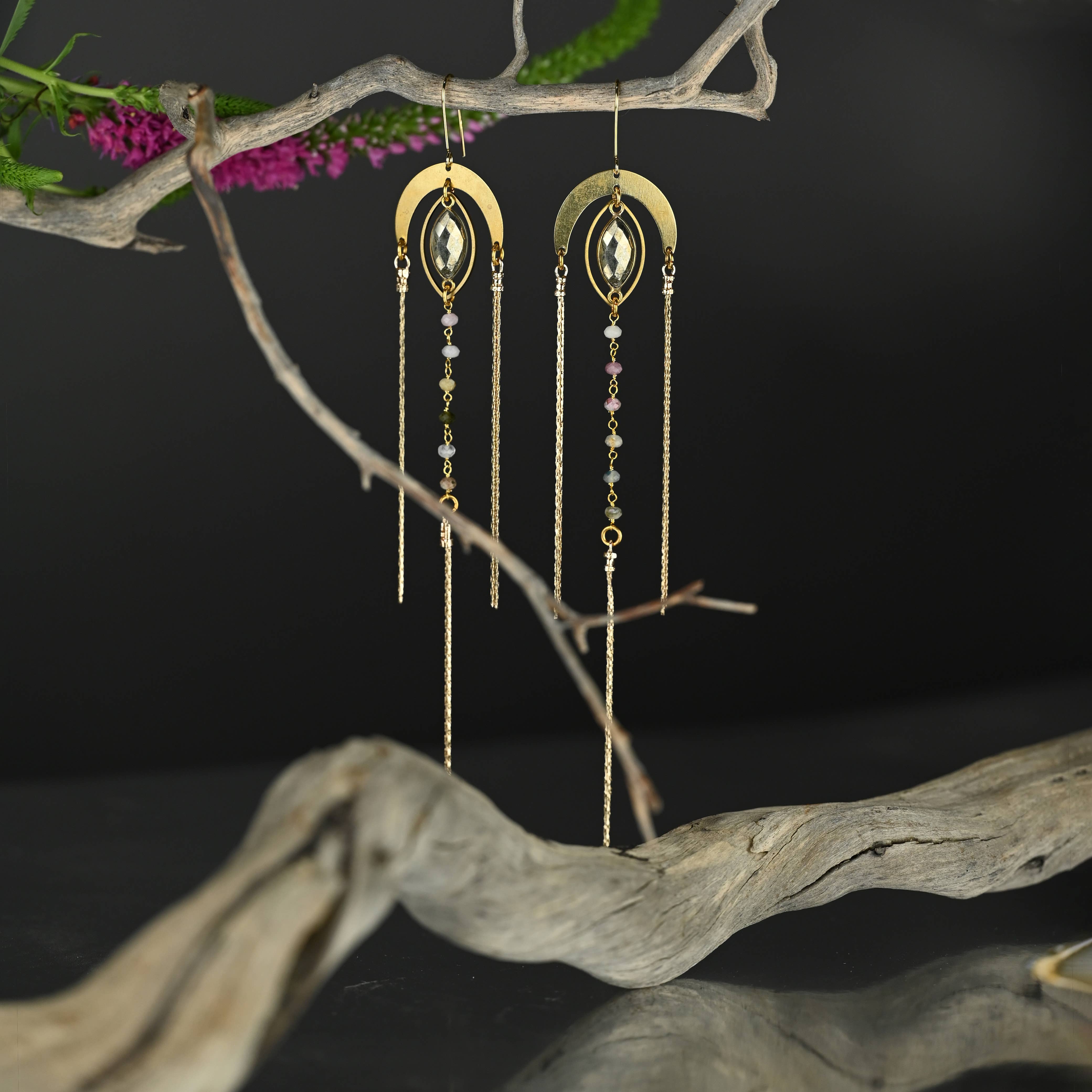 Supercharged Goddess Energy Tourmaline Arch Earrings