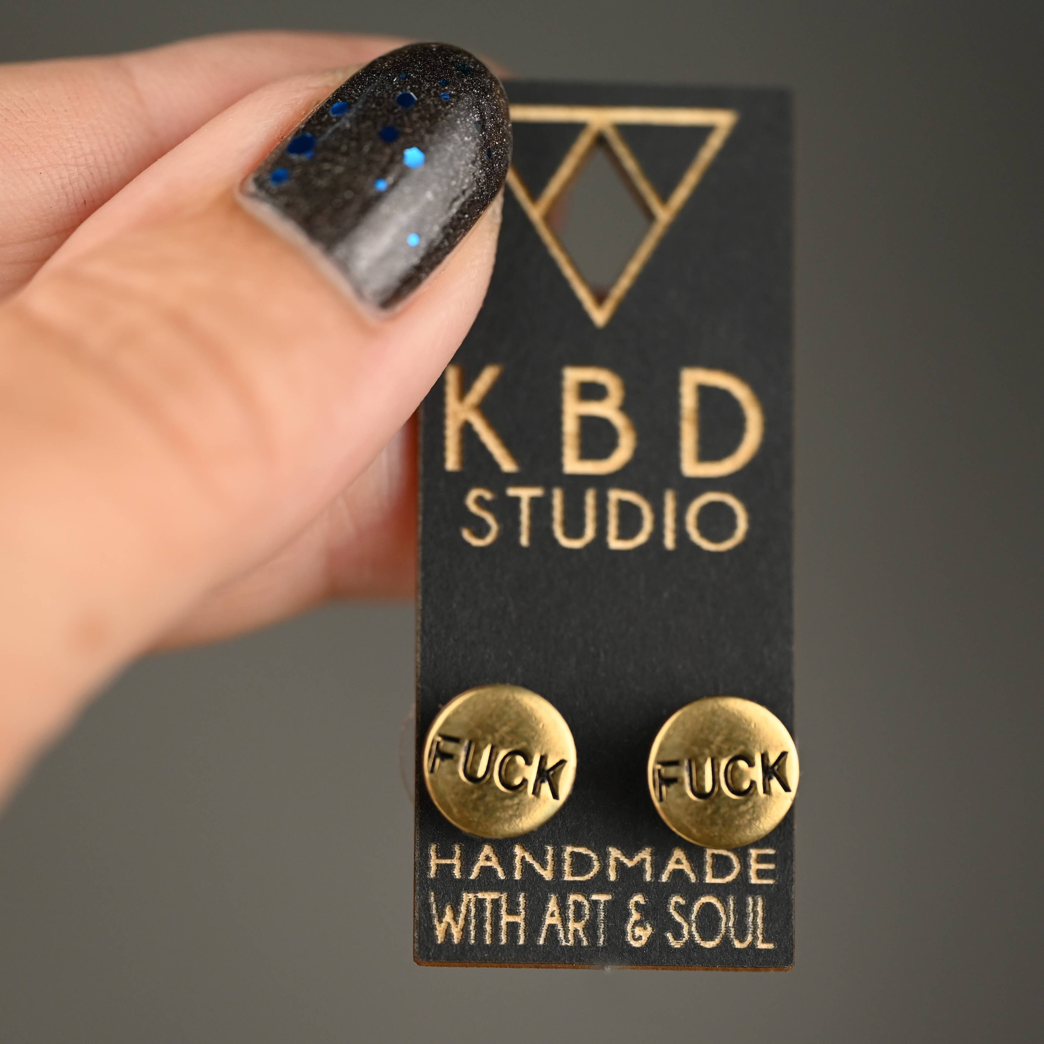 Stamped Brass F*ck Studs
