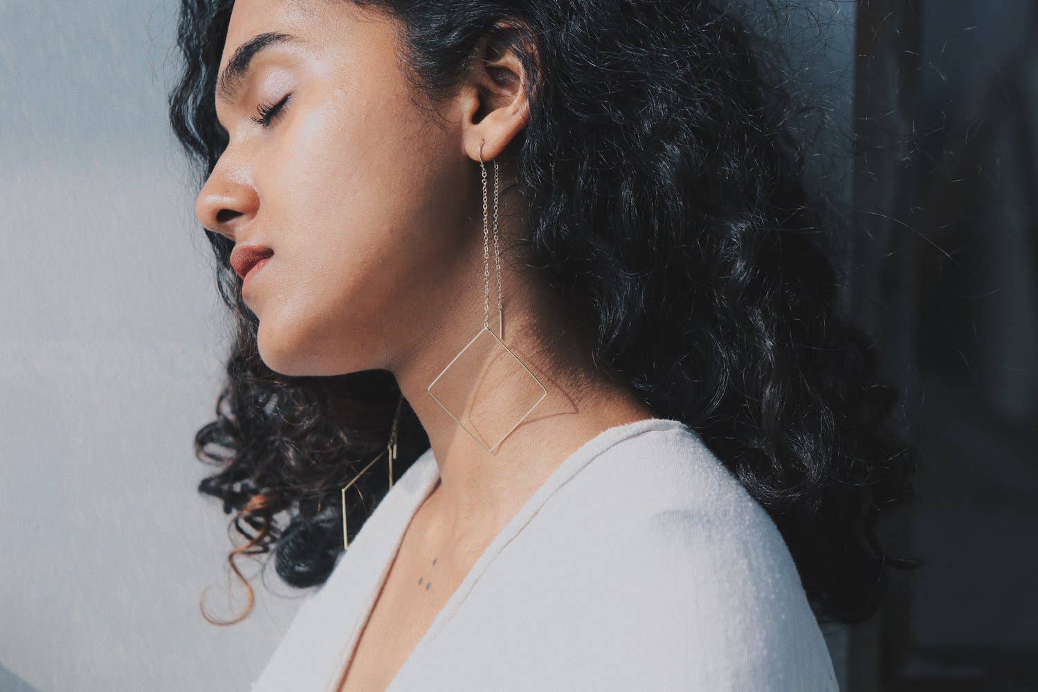 Geometric Threader Earrings