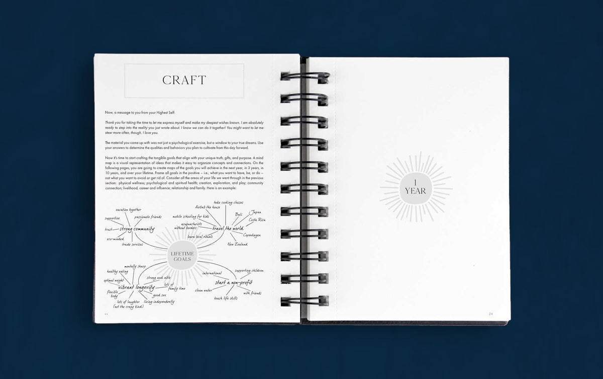 The visioning and craft pages in the Dreambook