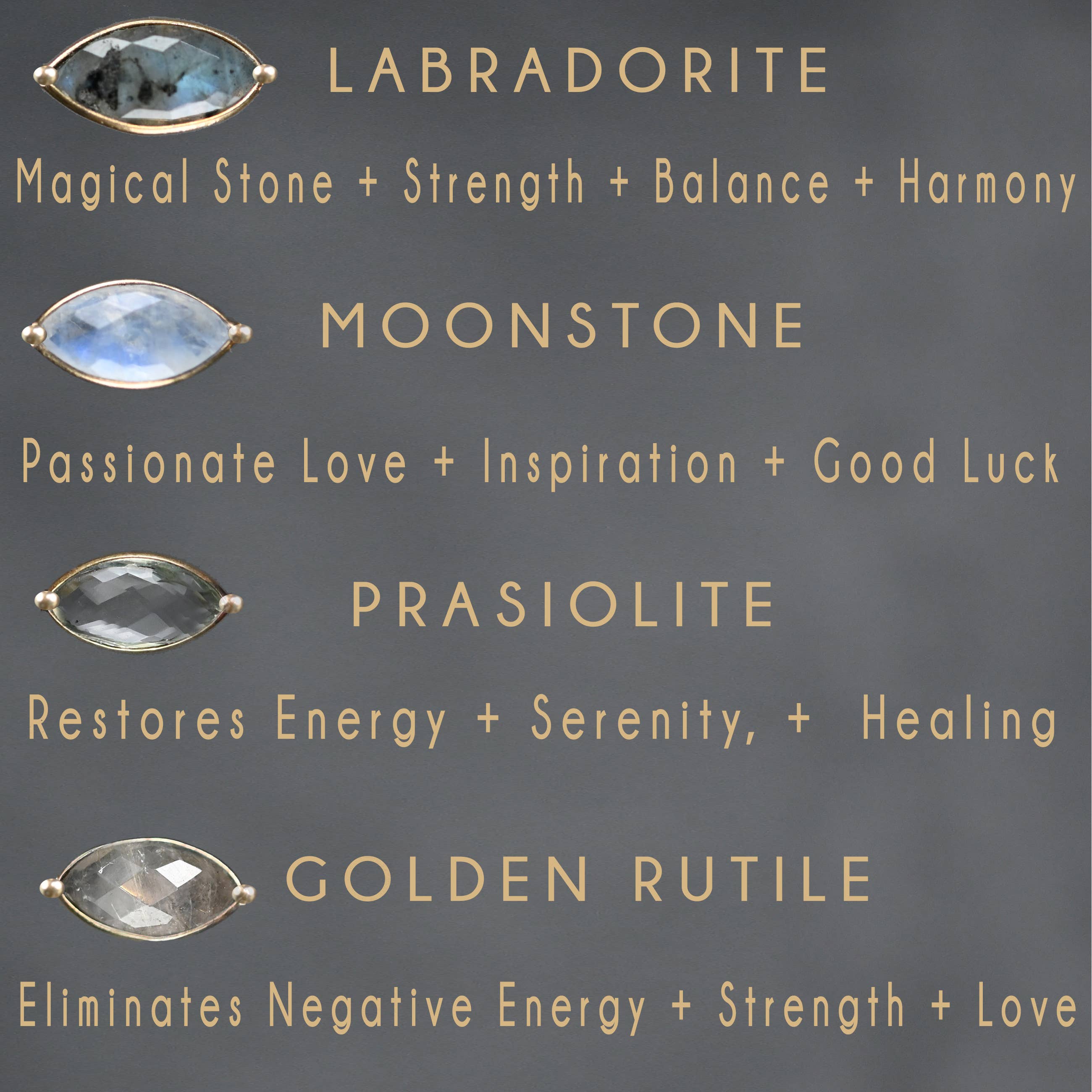 Wing Moon Waterfall Chain w/ Semi Precious Gemstones