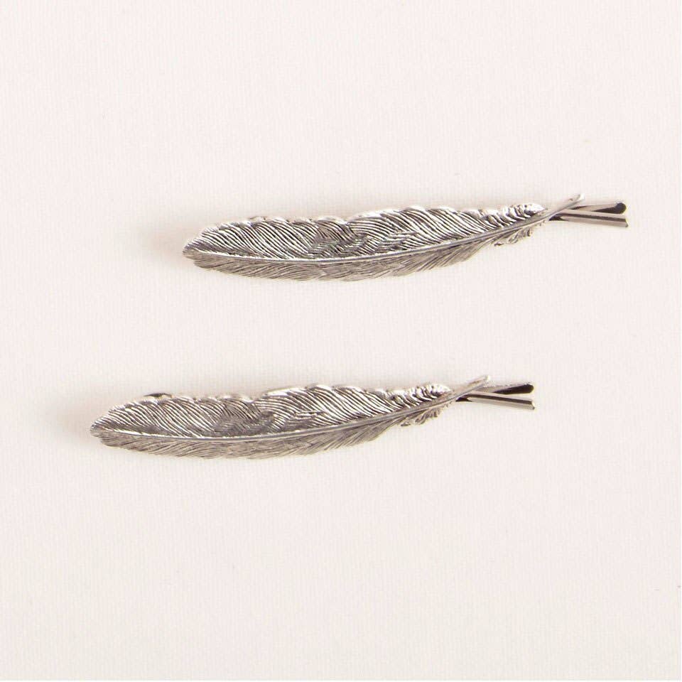 Metal Feather Bobby Pin