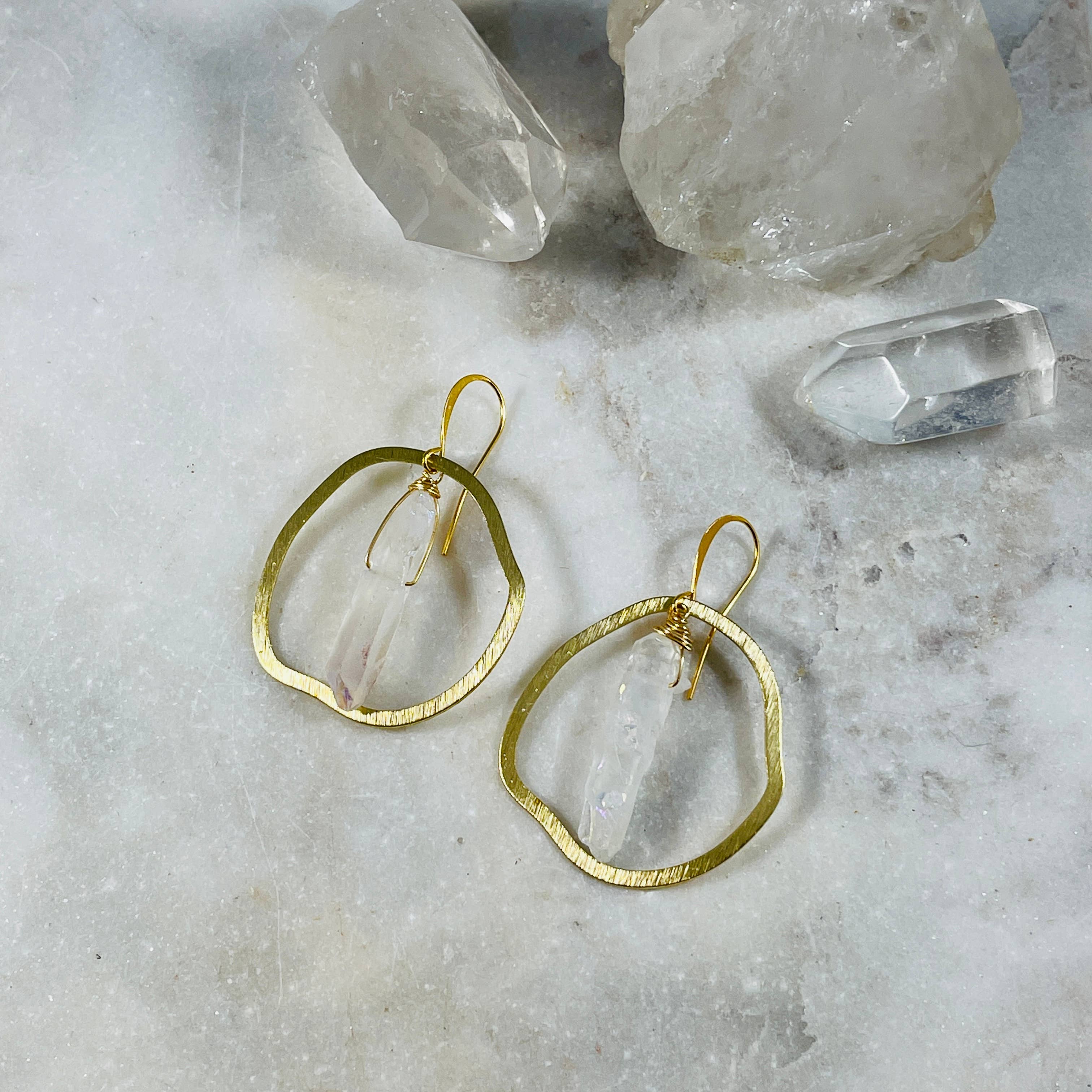 Amira Raw Quartz Earrings