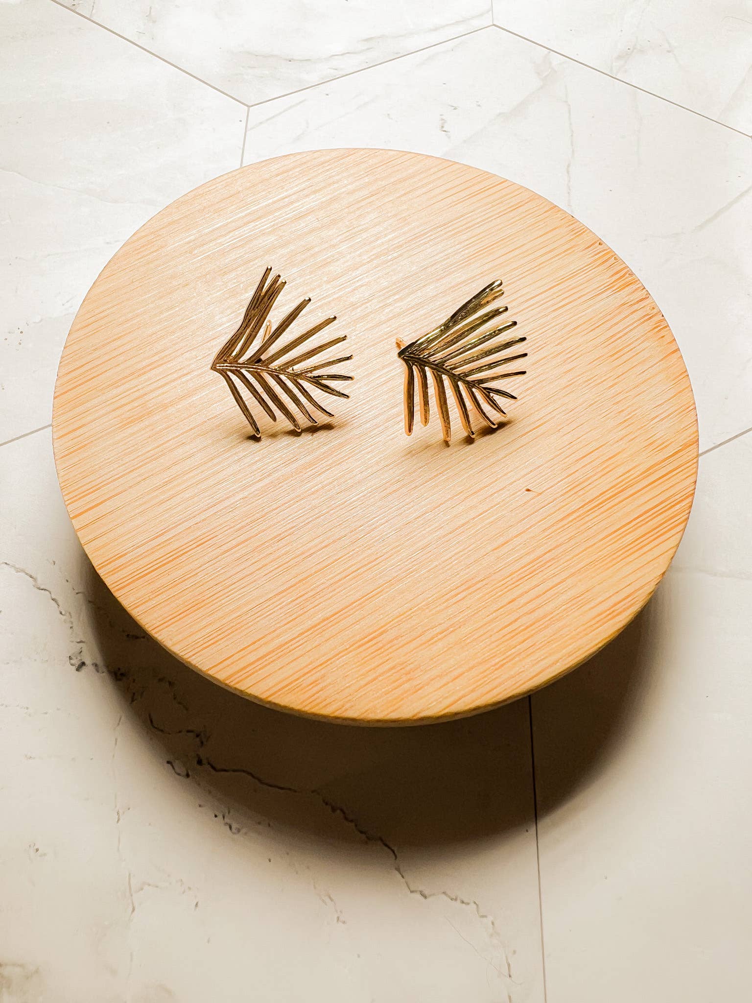 Pine Needle Stud Earring - Gold Plated