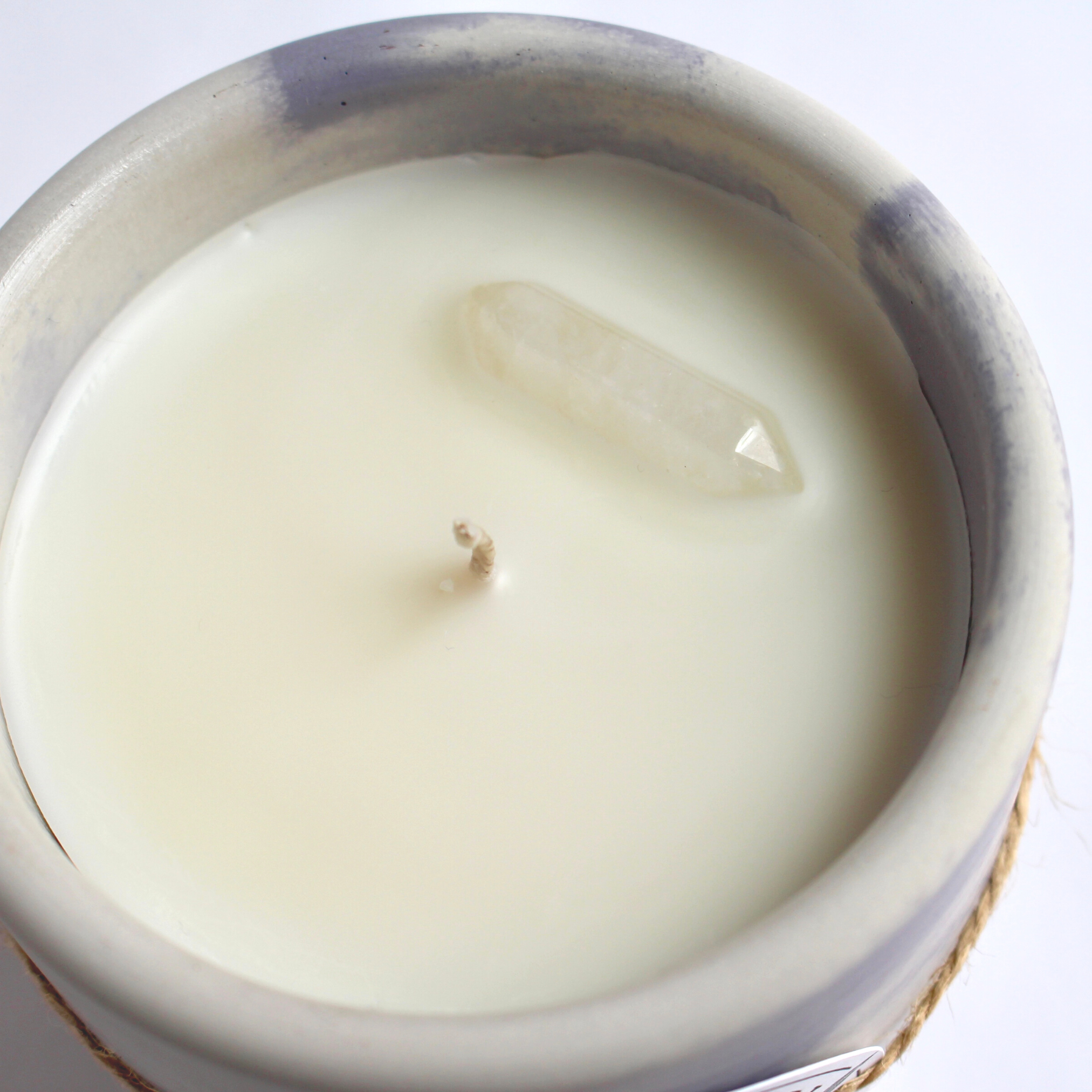 Lavender & Clear Quartz Essential Oil Candle