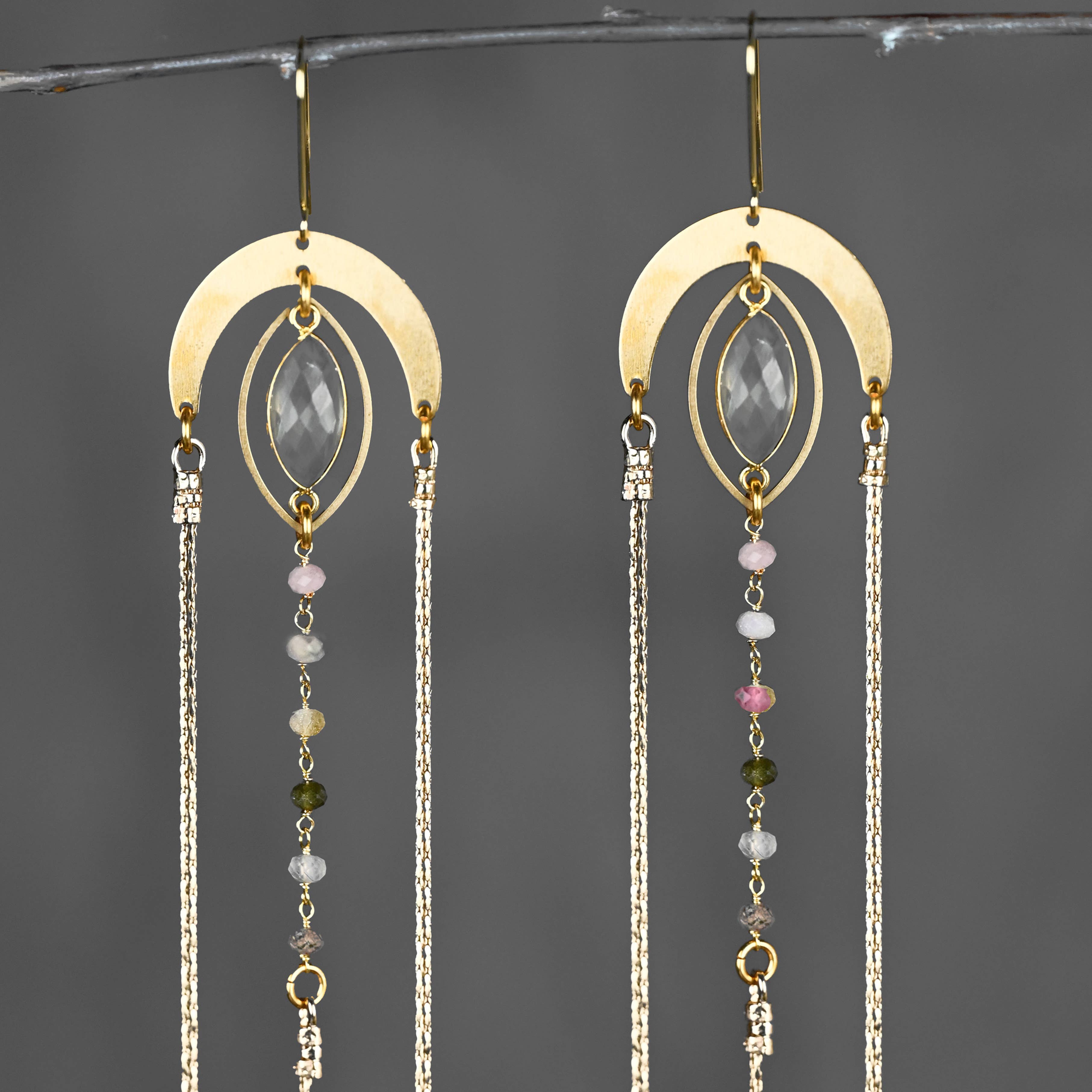 Supercharged Goddess Energy Tourmaline Arch Earrings