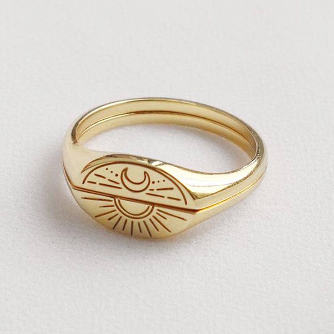 Sunset Sunrise 2 Piece Stacking Gold Ring